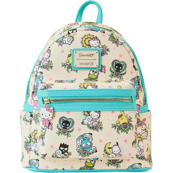 Sanrio Hello Kitty Tattoo All Over Print Womens Double Strap Shoulder Bag Purse